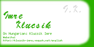 imre klucsik business card